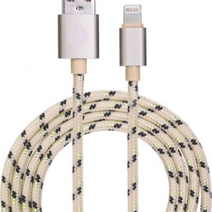 Garbot Braided USB to Lightning Cable Χρυσό 1m